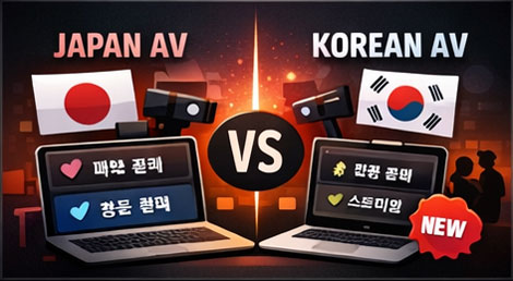 Japan AV와 Korean AV를 비교해서 이해할 수 있도록 돕는 안내 이미지